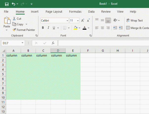 columnas en Microsoft Excel