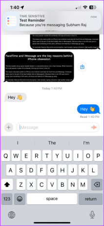 Memento în timp ce vă înregistrați mesaje pe iMessage