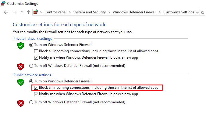 Hur man blockerar alla inkommande program i Windows-brandväggen