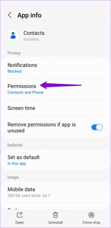 Dopuštenja aplikacije Google kontakti na Androidu