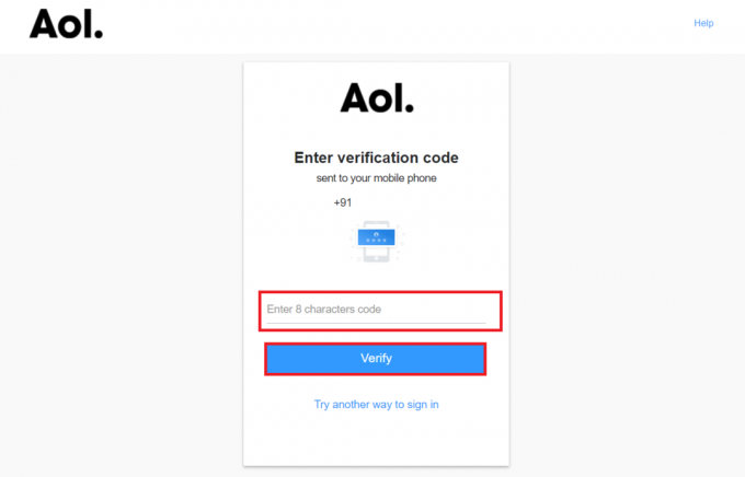 Angi verifikasjonskode. Slik logger du på AOL Mail