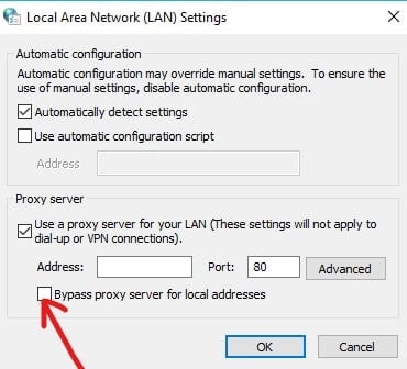 Označite potvrdni okvir uz opciju Koristi proxy poslužitelj za svoj LAN