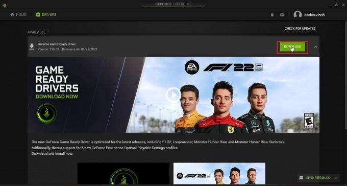 kliknite na gumb DOWNLOAD pokraj GeForce Game Ready Driver za preuzimanje najnovijeg upravljačkog programa. Ispravite pogrešku Nvbackend.exe u sustavu Windows 10