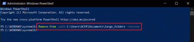digite o comando para excluir o arquivo ou pasta no Windows PowerShell. Como excluir pastas e subpastas no PowerShell