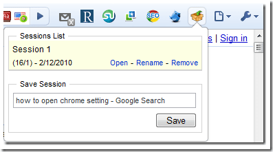 Sessionmanager per Chrome