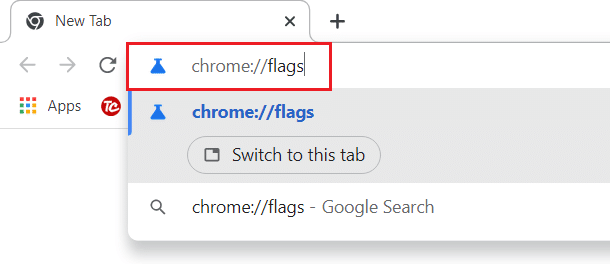 Gehen Sie in Google Chrome zur Chrome-Flags-Seite