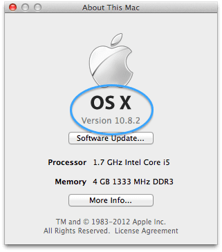 Wersja systemu OS X1