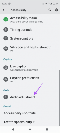 penyesuaian audio pengaturan android