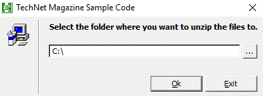 Vælg den mappe, hvor du vil udpakke filerne