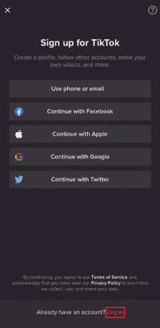 Tippen Sie unten auf dem Bildschirm auf die Option Anmelden TikTok | So löschen Sie ein gesperrtes TikTok-Konto ohne E-Mail oder Passwort