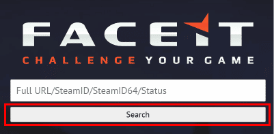 Введите свой Steam ID и нажмите кнопку «Поиск», чтобы найти свою учетную запись Faceit.