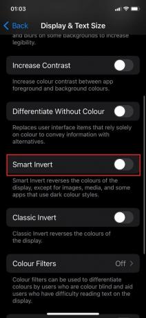 Įjunkite Smart Invert