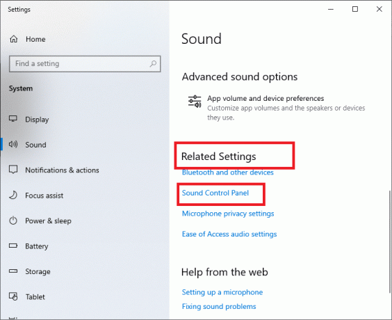 Wählen Sie unter " Verwandte Einstellungen" die Option " Sound-Systemsteuerung". So beheben Sie das Knacken von Audio in Windows 10