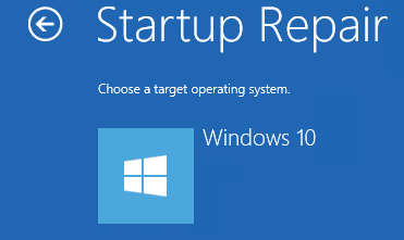 Щракнете върху Startup Repair, изберете вашата насочена операционна система
