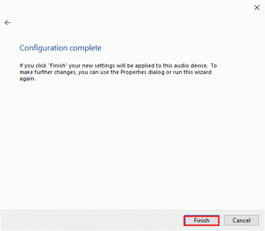 დააჭირეთ ღილაკს Finish. როგორ შეასრულოთ 5.1 Surround Sound ტესტი Windows 10-ზე