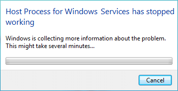 Fix Host Process for Windows Services nustojo veikti