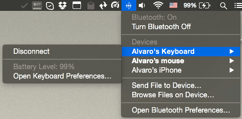 Prekidanje veze s Macbook Bluetoothom