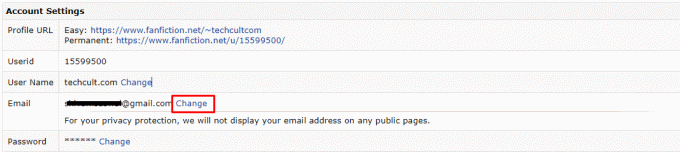  Αλλάξτε την καταχωρημένη διεύθυνση email σας σε διεύθυνση email μιας χρήσης. | Πώς να διαγράψετε το FanFiction. Καθαρός Λογαριασμός