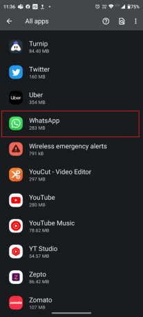 Потърсете WhatsApp и го докоснете. Коригирайте известията на WhatsApp, които не работят на Android 11