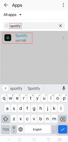 ค้นหา Spotify แล้วแตะเพื่อไปที่การตั้งค่าแอพ Spotify บน Android