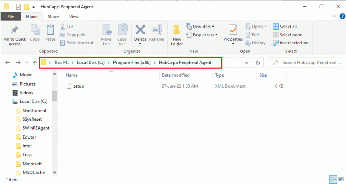 Öffnen Sie den Windows Explorer und navigieren Sie zum Ordner „HubCapp Peripheral Agent“. 