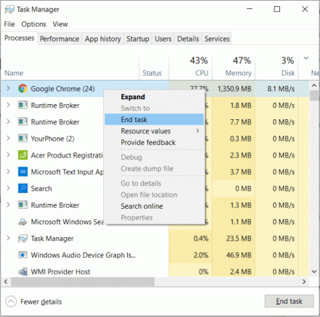 Chromeタスクを終了する