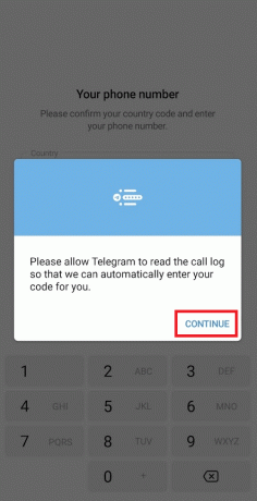 Prosseguir. Como criar uma conta no Telegram
