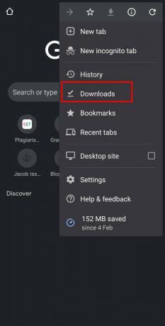 Tik op de optie Downloads om de lijst met gedownloade bestanden op uw apparaat te krijgen. 