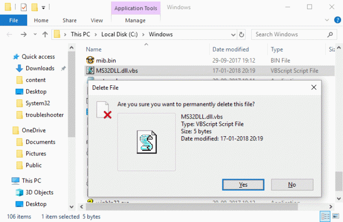 სამუდამოდ წაშალეთ MS32DLL.dll.vbs Windows საქაღალდედან