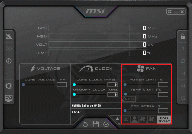 Ajuste as configurações do FAN. Maneiras de corrigir o MSI Afterburner que não funciona no Windows 10