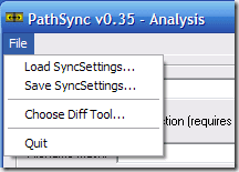 Gem indstillingerne i Path Sync