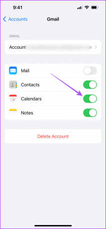 aktivera kalender för e-postkonto iPhone