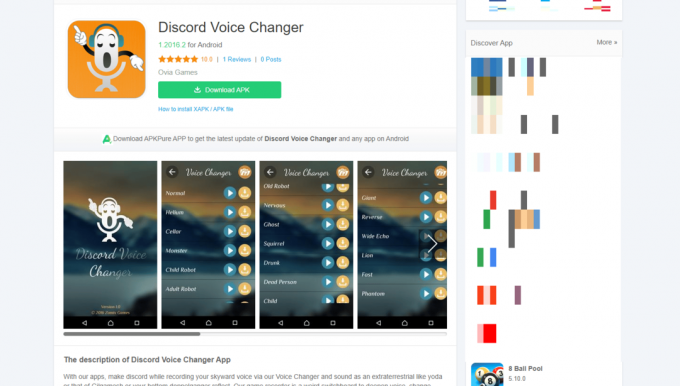 Stránka apkpure aplikace třetích stran změna hlasu