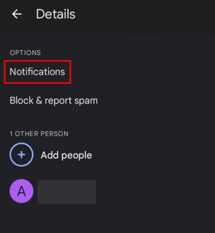 Atingeți opțiunea Notificări | setați sunete de notificare diferite pentru diferite persoane pe Android