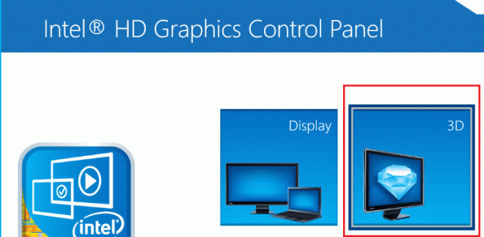 kliknite na 3D v Intel HD Graphics Control Panel