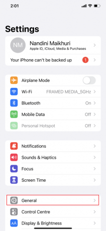 Klicka sedan på Allmänt alternativ | hur man rensar telegramcache på iPhone