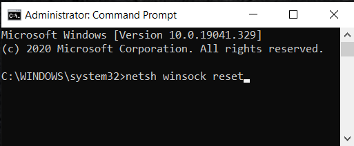 netsh winsock reset