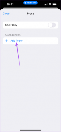 adicionar telegrama de dados proxy iPhone