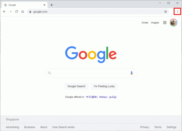 Εκκινήστε το Google Chrome και κάντε κλικ στο εικονίδιο με τις τρεις τελείες από την επάνω δεξιά γωνία