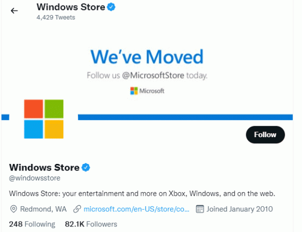 În plus față de aceste rapoarte, puteți verifica rapid problemele de server din contul oficial Twitter al Microsoft Store