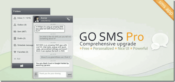 Gå SMS for Android-appen