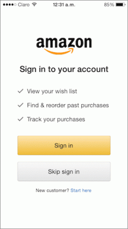 Amazon I Phone-Anmeldung