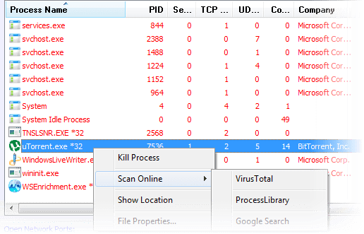 Proc Net Monitor -prosessi