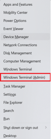 בחר Windows Terminal, Admin מהתפריט. כיצד לתקן בעיה שנתקלה ב-Windows 11 Update