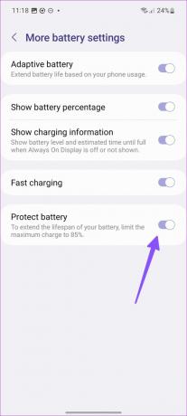Деактивирайте защитата на батерията на телефона Samsung