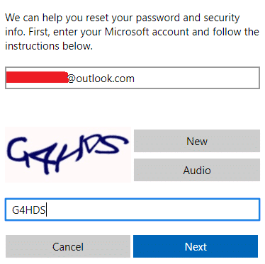 Ange ditt e-post-ID och säkerhetscaptcha
