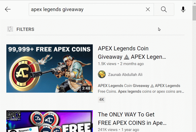 apex legends giveaway σελίδα στο youtube