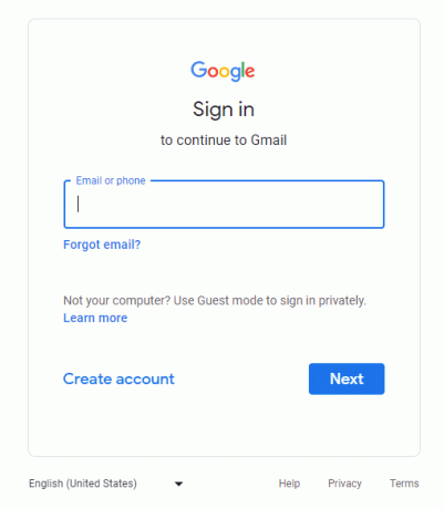 افتح موقع Gmail وقم بتسجيل الدخول إلى حسابك