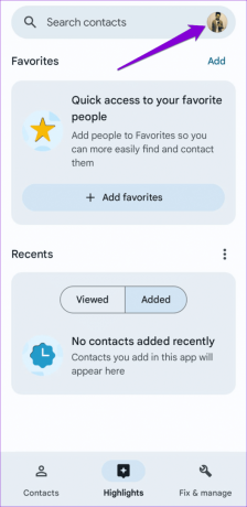 Aplikacija Google kontakti na Androidu