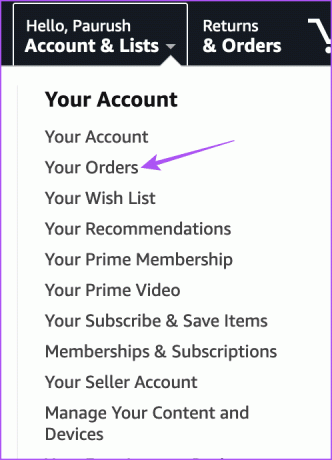 ваші замовлення обліковий запис Amazon